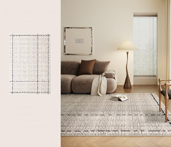 Mid Century Modern Rugs for Bedroom, Large Modern Rugs for Living Room, Contemporary Abstract Rugs under Dining Room Table-HomePaintingDecor