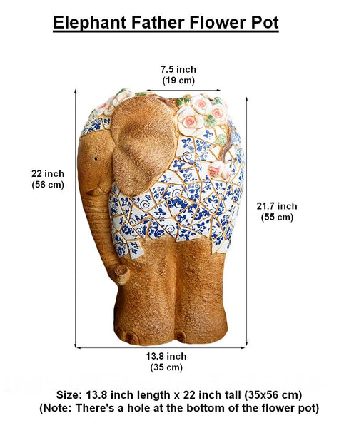 Modern Outdoor Garden Flower Pots, Extra Large Elephant Garden Flowerpots, Oversized Garden Flower Pot, Animal Statue for Garden Ornaments, Large Resin Statue for Garden-HomePaintingDecor