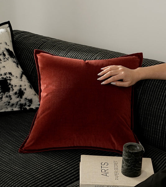 Large Modern Sofa Pillows, Modern Pillows for Couch, Red Decorative Pillow Covers, Decorative Throw Pillows for Living Room-HomePaintingDecor