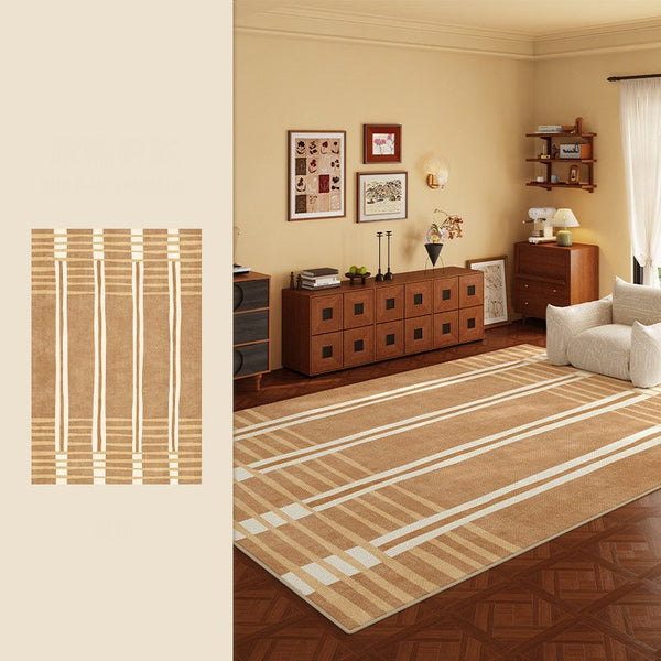 Geometric Modern Rugs for Dining Room, Large Modern Rugs for Living Room, Bedroom Modern Rugs, Cream Color Contemporary Modern Rugs-HomePaintingDecor