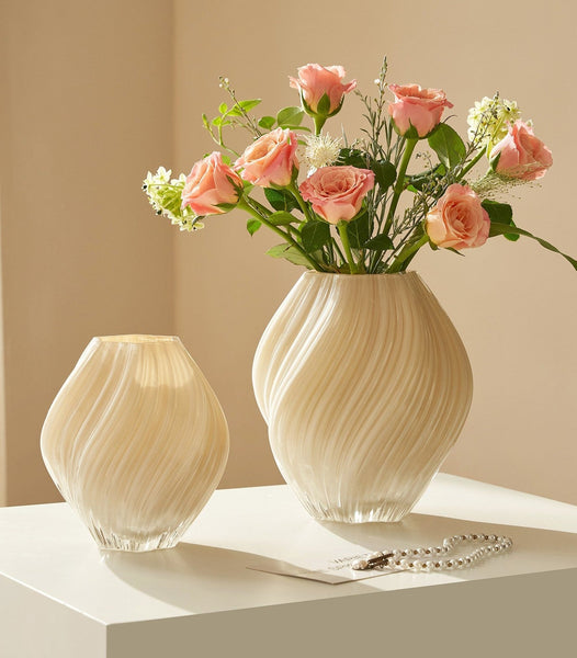 Handmade Contemporary Glass Vases, Unique Decorative Glass Vase, Mid Century Vases for Flowers, Modern Vases for Living Room, Centerpiece Vases on Table-HomePaintingDecor