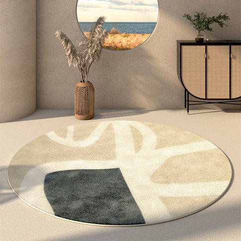 Living Room Modern Rugs, Round Contemporary Modern Rugs in Bedroom, Modern Carpets for Dining Room, Circular Modern Rugs under Coffee Table-HomePaintingDecor