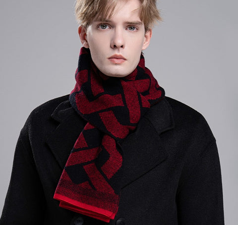 Wool Scarf for Gentleman, Thick Wool Scarf, Men's Winter Scarf, Casual Scarf Men, Men's Wool Scarf Winter, Fashion Scarf, Business Formal Men Scarf Styles