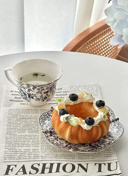 French Style China Porcelain Tea Cup Saucer Set, 7.8 oz Tea Cup and Saucers, Royal Ceramic Cups, Elegant Vintage Ceramic Coffee Cups for Traditional Afternoon Tea-HomePaintingDecor