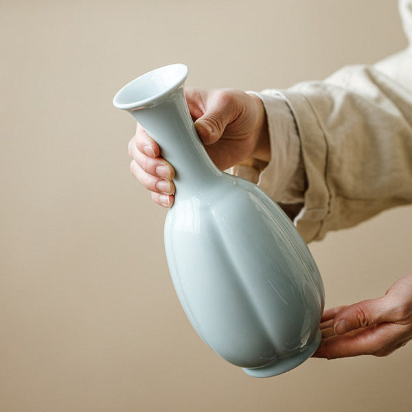 Ceramic Bud Vases, Handmade Water Holding Flower Vase, Small Flower Vases on Table, Rustic Porcelain Flower Vases-HomePaintingDecor