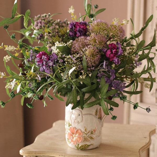 Large Bunch of Flowers for Bedroom, Faux Silk Floral Table Centerpiece, Artificial Floral for Living Room, Beautiful Flower Arrangement Ideas for Interior Design-HomePaintingDecor