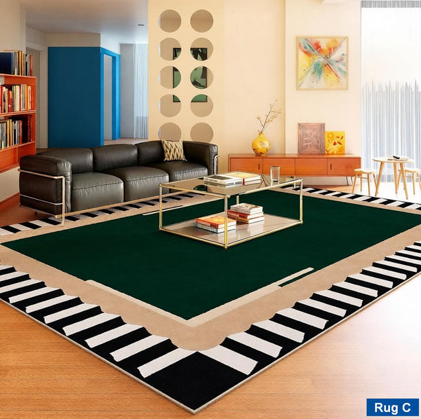 Modern Rugs under Coffee Table, Mid Century Contemporary Modern Rugs, Colorful Modern Rugs for Living Room, Dining Room Geometric Modern Rugs-HomePaintingDecor