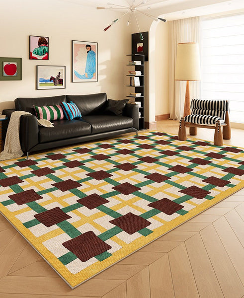 Modern Living Room Rug Ideas, Mid Century Modern Rugs, Geometric Contemporary Rugs, Contemporary Abstract Rugs for Dining Room-HomePaintingDecor