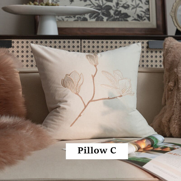 Embroidered Butterfly Pillow Covers, Modern Decorative Pillows for Bedroom, Decorative Pillow Arrangement Ideas for Couch, Large Decorative Throw Pillows for Living Room-HomePaintingDecor