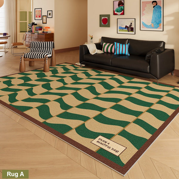 Colorful Modern Rugs for Dining Room, Modern Living Room Rug Ideas, Mid Century Modern Rugs, Geometric Contemporary Area Rugs-HomePaintingDecor