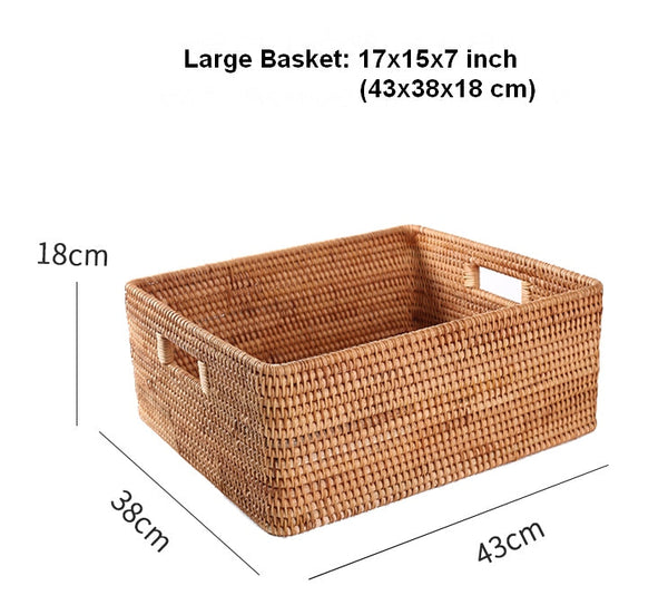 Large Storage Baskets for Bedroom, Storage Baskets for Bathroom, Rectangular Storage Baskets, Storage Baskets for Shelves-HomePaintingDecor