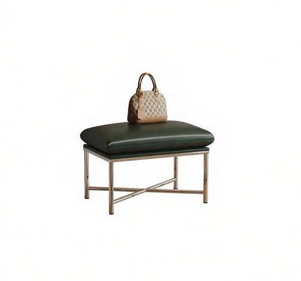 Mid-Century Hall Bench, Contemporay Bedroom Bench, Luxury Genuine Leather Entry Bench, Upholstered Shoe Bench, Narrow Entryway Bench, Modern Shoe Changing Ottoman-HomePaintingDecor