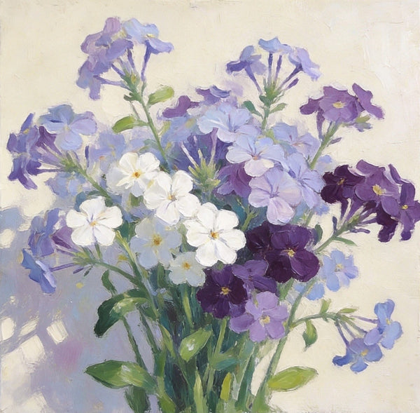 Original Flower Paintings, A Bunch of Blooming Forget-me-nots, Still Life Painting, Small Canvas Artwork, Hand Painted Canvas Art, Buy Small Paintings Online-HomePaintingDecor