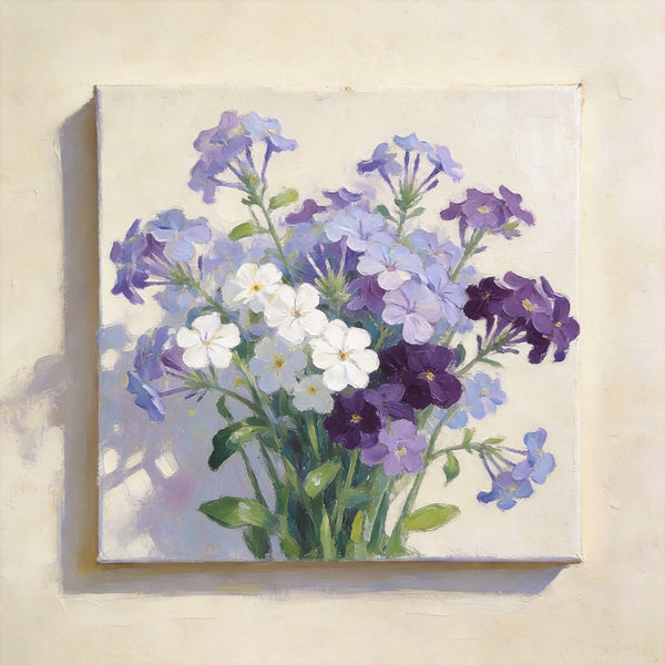 Original Flower Paintings, A Bunch of Blooming Forget-me-nots, Still Life Painting, Small Canvas Artwork, Hand Painted Canvas Art, Buy Small Paintings Online-HomePaintingDecor