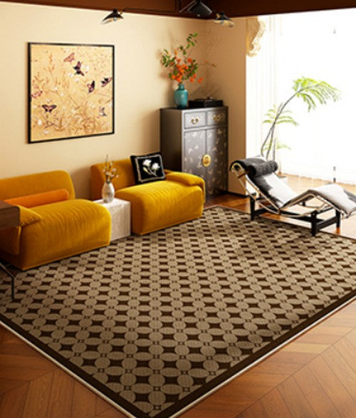 Modern Rugs under Dining Room Table, Abstract Modern Rugs for Living Room, Mid Century Geometric Carpets, Contemporary Modern Rugs Next to Bed-HomePaintingDecor