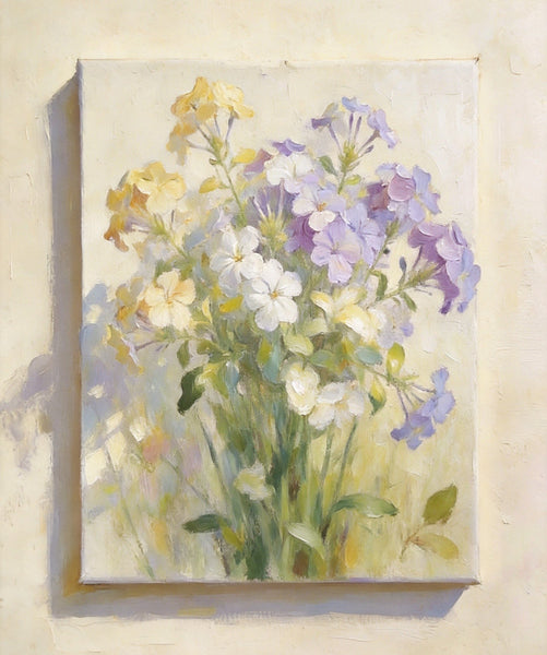 Fading Hues of Summer Blooms, Original Flower Paintings, Small Canvas Artwork, Original Still Life Paintings, Hand Painted Canvas Art-HomePaintingDecor