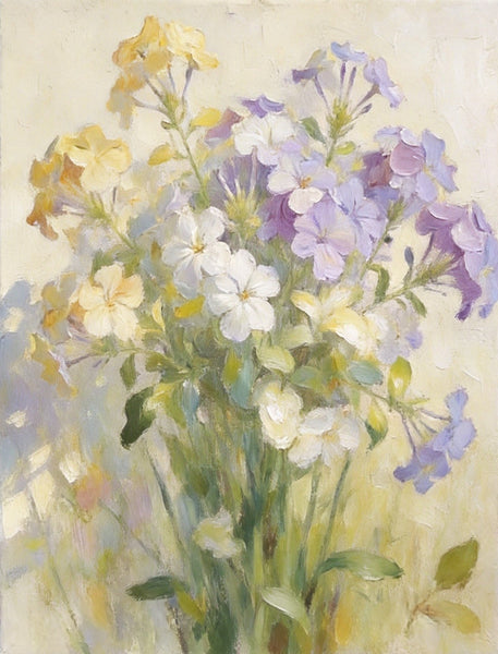 Fading Hues of Summer Blooms, Original Flower Paintings, Small Canvas Artwork, Original Still Life Paintings, Hand Painted Canvas Art-HomePaintingDecor