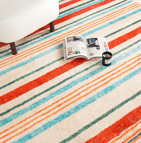 Abstract Contemporary Round Rugs, Geometric Modern Rugs for Bedroom, Thick Round Rugs for Dining Room, Modern Area Rugs under Coffee Table-HomePaintingDecor