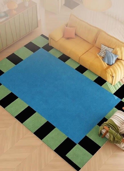 Mid Century Contemporary Rugs, Geometric Modern Rugs, Modern Living Room Rug Ideas, Colorful Area Rugs for Dining Room-HomePaintingDecor