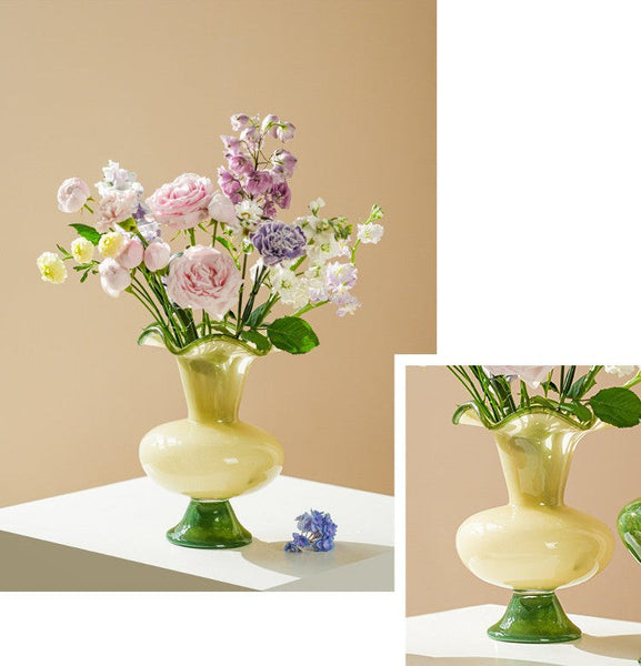 Contemporary Vase for Modern Home Decor, Unique Modern Glass Vase, Modern Glass Flower Vases, Handmade Liuli Vases, Centerpiece Vases on Table-HomePaintingDecor