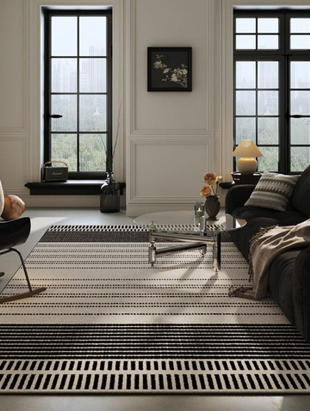 Geometric Contemporary Modern Rugs Next to Bed, Large Abstract Rugs for Living Room, Extra Large Modern Area Rugs-HomePaintingDecor