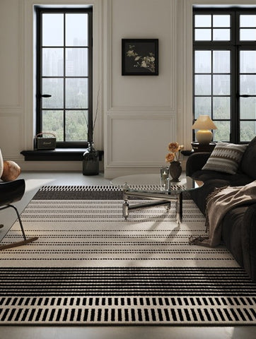 Geometric Contemporary Modern Rugs Next to Bed, Large Abstract Rugs for Living Room, Extra Large Modern Area Rugs-HomePaintingDecor