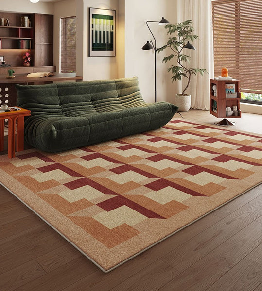 Modern Rugs for Dining Room, Large Modern Rugs for Living Room, Mid Century Modern Rugs for Bedroom, Abstract Geometric Modern Rugs-HomePaintingDecor