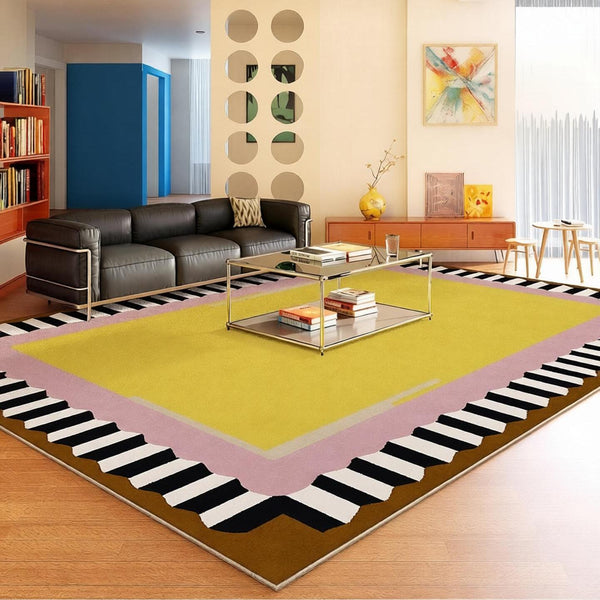 Modern Rugs under Coffee Table, Mid Century Contemporary Modern Rugs, Colorful Modern Rugs for Living Room, Dining Room Geometric Modern Rugs-HomePaintingDecor