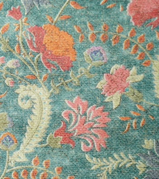 Garden Flowers Pattern Decorative Throw Pillows, Large Green Throw Pillow for Interior Design, Contemporary Square Modern Throw Pillows for Couch-HomePaintingDecor