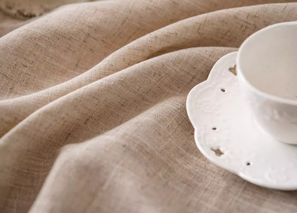 Brown Tablecloth for Home Decoration, Simple Linen Rectangle Table Cover for Dining Room Table, Modern Table Cloth, Square Tablecloth for Oval Table-HomePaintingDecor