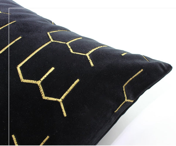 Large Decorative Throw Pillows for Couch, Modern Sofa Throw Pillows, Black Abstract Contemporary Throw Pillow for Living Room-HomePaintingDecor