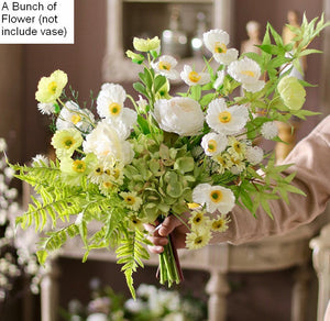 Table Centerpiece, Large Bunch of Romantic Flowers, Beautiful Spring Flower Arrangement for Home Decoration, Real Touch Artificial Floral for Living Room-HomePaintingDecor