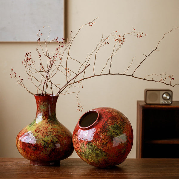 Handmade Water Holding Flower Vases, Large Pottery Flower Vases, Modern Bouquet Flower Vases, Centerpiece on Dining Table, Flower Vase on Table-HomePaintingDecor