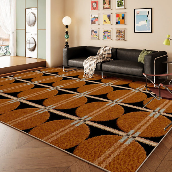 Modern Rugs for Living Room, Geometric Modern Carpets, Colorful Abstract Rugs for Bedroom, Mid Century Contemporary Rugs-HomePaintingDecor