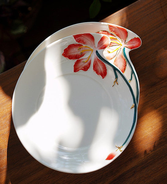 Afternoon British Tea Cups, Creative Bone China Porcelain Tea Cup Set, Traditional English Tea Cups and Saucers, Unique Ceramic Coffee Cups-HomePaintingDecor