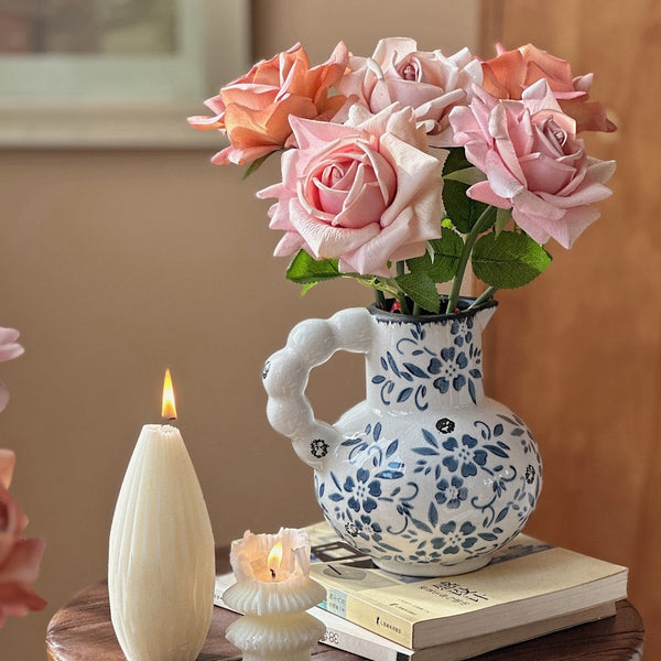 Rustic Porcelain Flower Vases, Ceramic Bud Vases, Unique Handmade Ceramic Vases, Small Flower Vases on Table-HomePaintingDecor