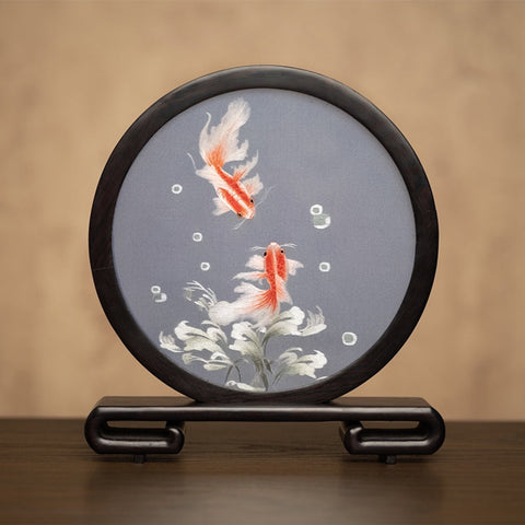 Exclusive Business Present Panda Embroidered Decor, Traditional Chinese Suzhou Embroidery Ornament, Premium Souvenir, Unique Birthday Gift-HomePaintingDecor