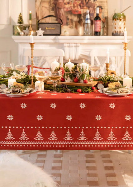 Christmas Edelweiss Table Covers, Square Tablecloth for Kitchen, Extra Large Modern Rectangular Tablecloth for Dining Room Table, Large Tablecloth for Round Table-HomePaintingDecor