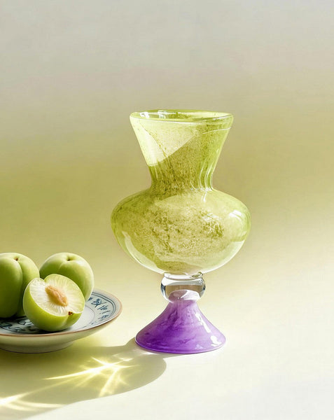 Centerpiece Contemporary Vases on Table, Modern Glass Vase for Flowers, Mid Century Glass Vases, Handmade Modern Vases for Living Room, Unique Decorative Glass Vase-HomePaintingDecor