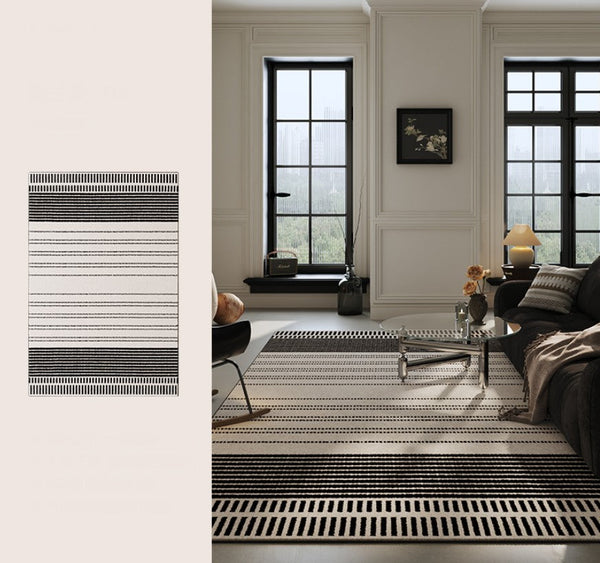 Geometric Contemporary Modern Rugs Next to Bed, Large Abstract Rugs for Living Room, Extra Large Modern Area Rugs-HomePaintingDecor