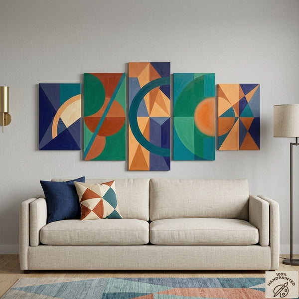 Hand Painted Acrylic Artwork, Large Canvas Paintings for Living Room, Geometric Modern Art, Contemporary Abstract Painting-HomePaintingDecor