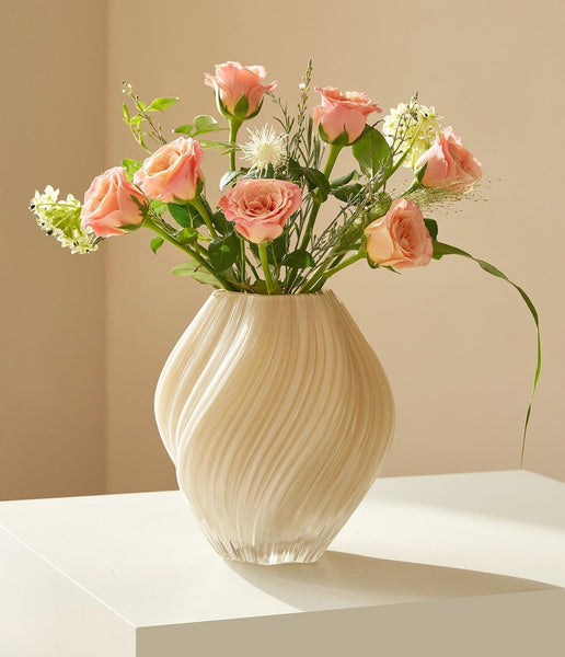 Handmade Contemporary Glass Vases, Unique Decorative Glass Vase, Mid Century Vases for Flowers, Modern Vases for Living Room, Centerpiece Vases on Table-HomePaintingDecor