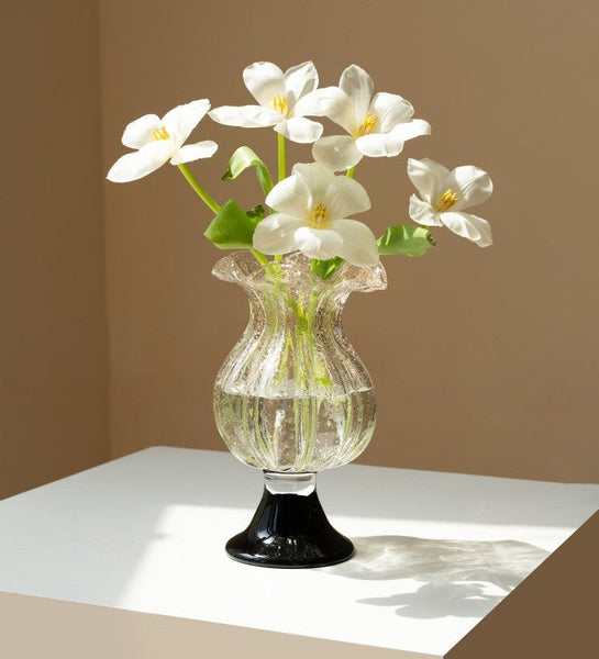 Mid Century Vases for Flowers, Contemporary Glass Vases, Handmade Modern Vases for Living Room, Unique Decorative Glass Vase, Centerpiece Vases on Table-HomePaintingDecor