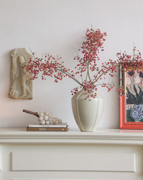 Centerpiece Ceramic Bouquet Vases, Porcelain Vases for Modern Home Decor, Large Contemporary Vases on Dining Table, Handmade Modern Flower Vase-HomePaintingDecor