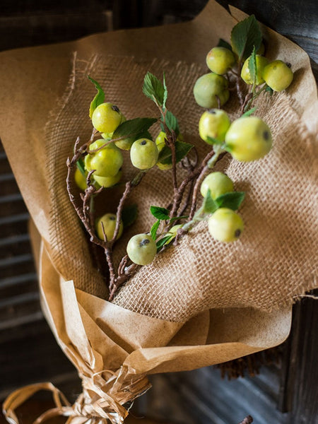 Beautiful Modern Flower Arrangement Ideas for Home Decoration, Apple Branch, Fruit Branch, Table Centerpiece, Simple Artificial Floral for Dining Room-HomePaintingDecor