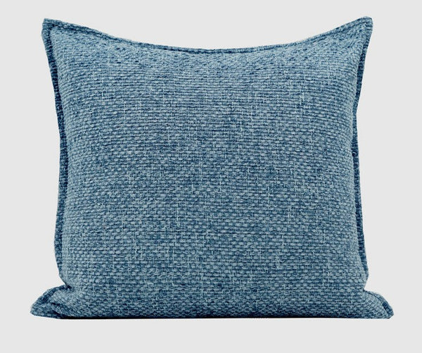Large Modern Square Throw Pillows for Couch, Blue Modern Sofa Pillow, Blue Decorative Pillow, Simple Throw Pillow for Interior Design-HomePaintingDecor