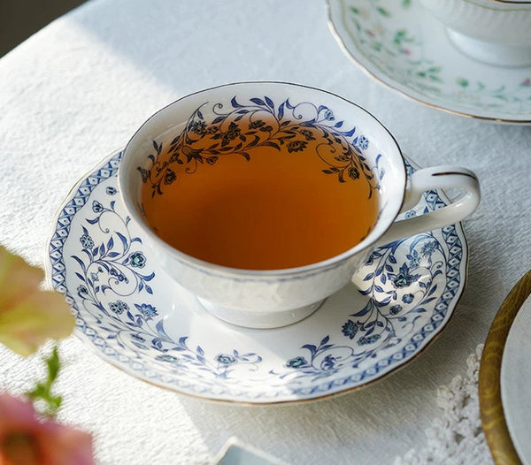 Classic British Tea Cups, Elegant Tea Cup With Saucer, Traditional Tea Cup Set, Porcelain Tea Cups, Floral Tea Cup Set, Ceramic Tea Cup with Saucer, Tea Cup Set, Vintage Tea Cup Set, Modern Ceramic Cups-HomePaintingDecor