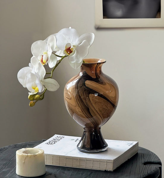 Vintage Glass Flower Vases, Water Holding Flower Vases, Handmade Glass Bud Vases, Flower Vases on Table-HomePaintingDecor