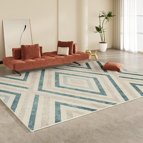 Abstract Contemporary Modern Rugs for Living Room, Geometric Modern Rug Placement Ideas for Dining Room, Large Modern Rugs for Bedroom-HomePaintingDecor