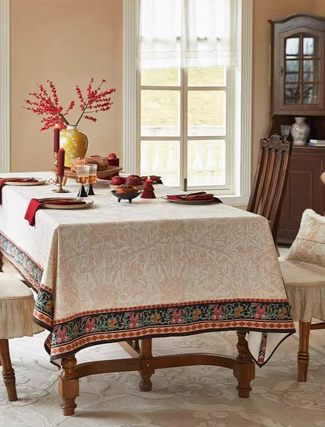 Long Large Modern Rectangular Tablecloth for Dining Room Table, Mid Century Tablecloth for Round Table, Flower Farmhouse Table Covers, Square Tablecloth for Kitchen-HomePaintingDecor